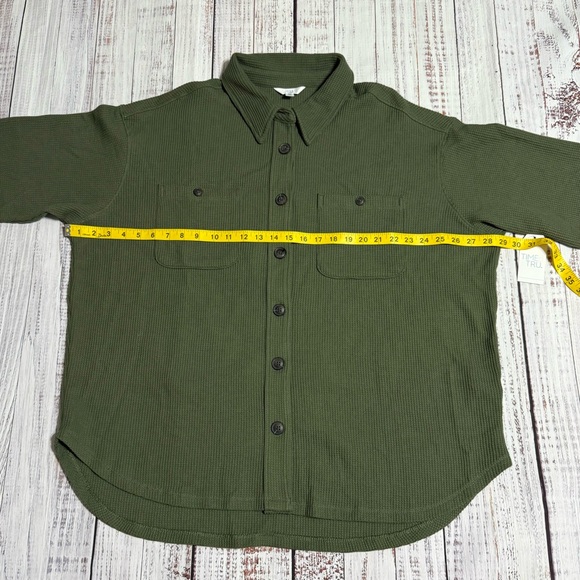 NWT Time and Tru Olive Button Down Shacket - Picture 2 of 10